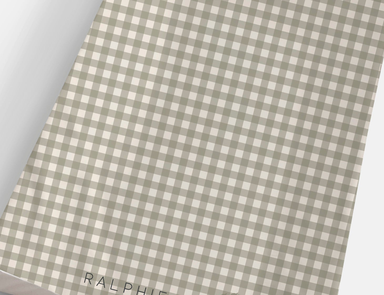 Ralphie Bear Gingham Sage Green Anti Roll Wedge Baby Changing Mat 1