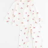 Mini Cozy Rosy Ribbon Pyjamas Set with pink bow print on cream, by Cozy Crew Club – image 8