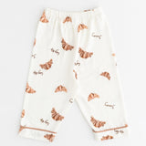 Mini Cozy Croissant Club Pyjamas with golden croissant print, by Cozy Crew Club – image 4