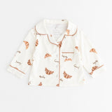 Mini Cozy Croissant Club Pyjamas with golden croissant print, by Cozy Crew Club – image 2