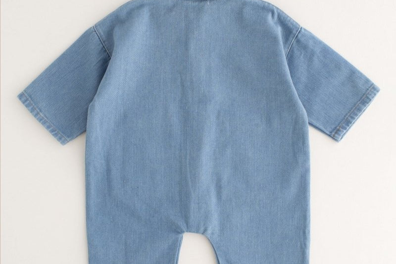 Bear Denim Romper baby all-in-one by Cozy Crew Club – image 5
