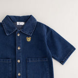 Bear Denim Romper baby all-in-one by Cozy Crew Club – image 6