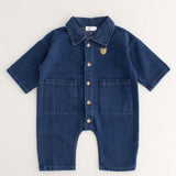 Bear Denim Romper baby all-in-one by Cozy Crew Club – image 4
