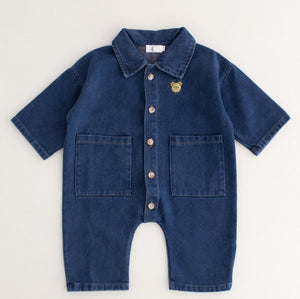 Bear Denim Romper baby all-in-one by Cozy Crew Club – image 4