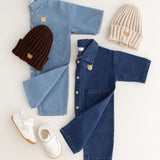 Bear Denim Romper baby all-in-one by Cozy Crew Club – image 8