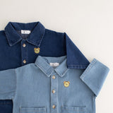 Bear Denim Romper baby all-in-one by Cozy Crew Club