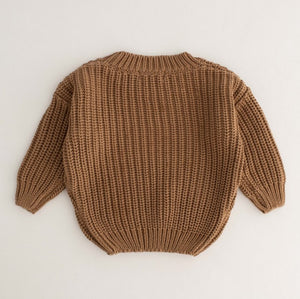 Personalised Cozy Chunky Knit Sweater in toffee cotton by Cozy Crew Club – image 6