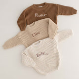 Personalised Cozy Chunky Knit Sweater in toffee cotton by Cozy Crew Club – image 5