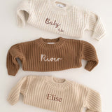 Personalised Cozy Chunky Knit Sweater in toffee cotton by Cozy Crew Club – image 4