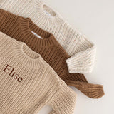 Personalised Cozy Chunky Knit Sweater in toffee cotton by Cozy Crew Club – image 7