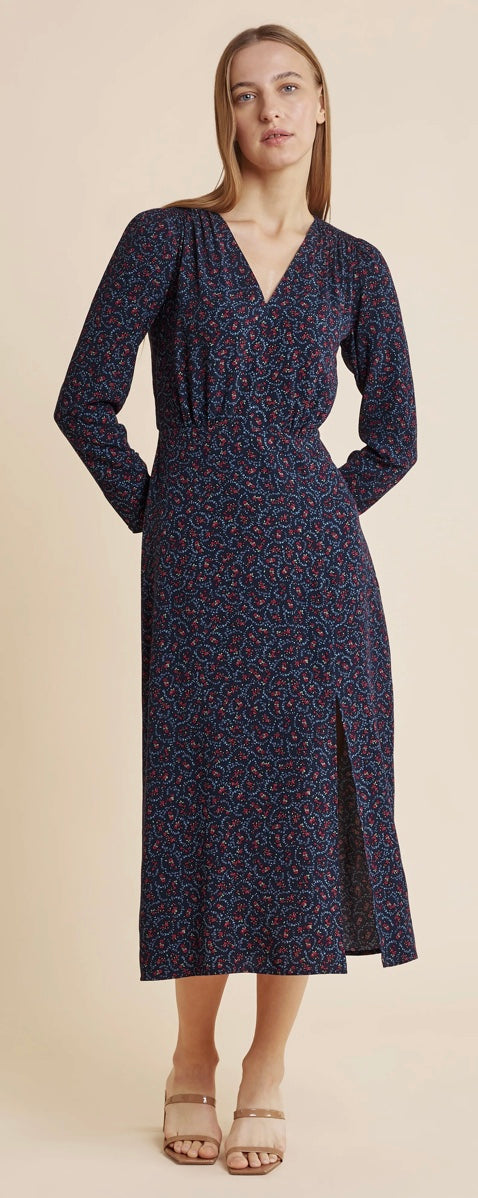 Vintage Rose Shirred Shoulder Dress