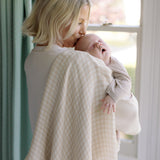 Ralphie Bear Gingham Beige Large Swaddle Muslin 13