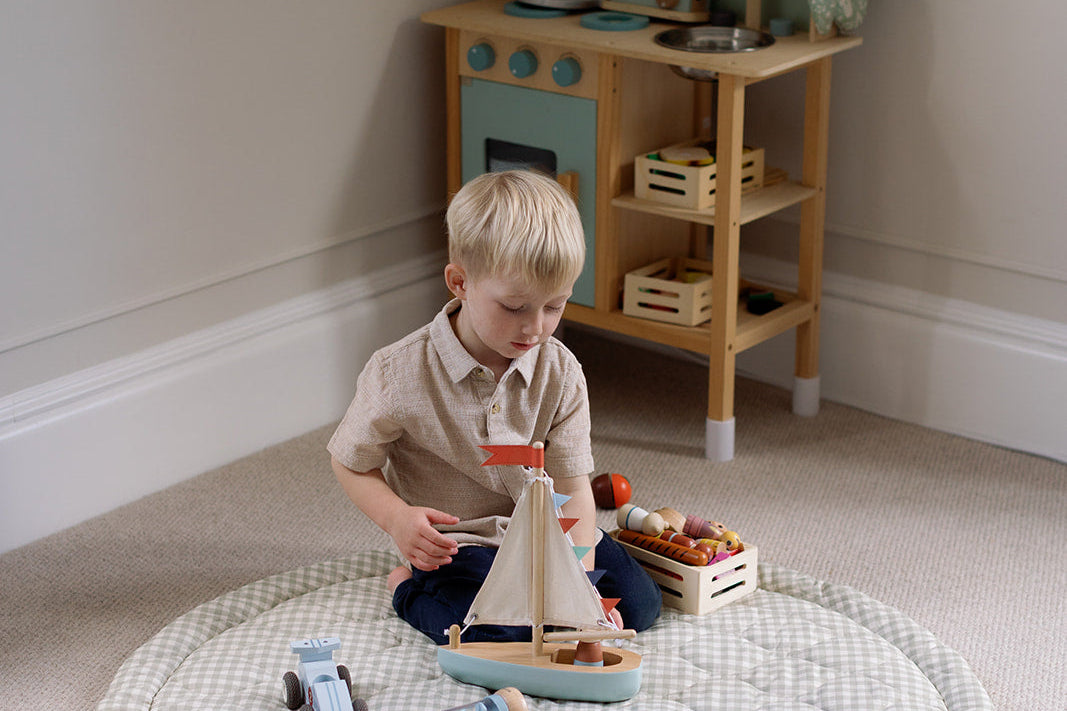 Ralphie Bear Ralphie Bear Sage Green Gingham Quilted Playmat 5