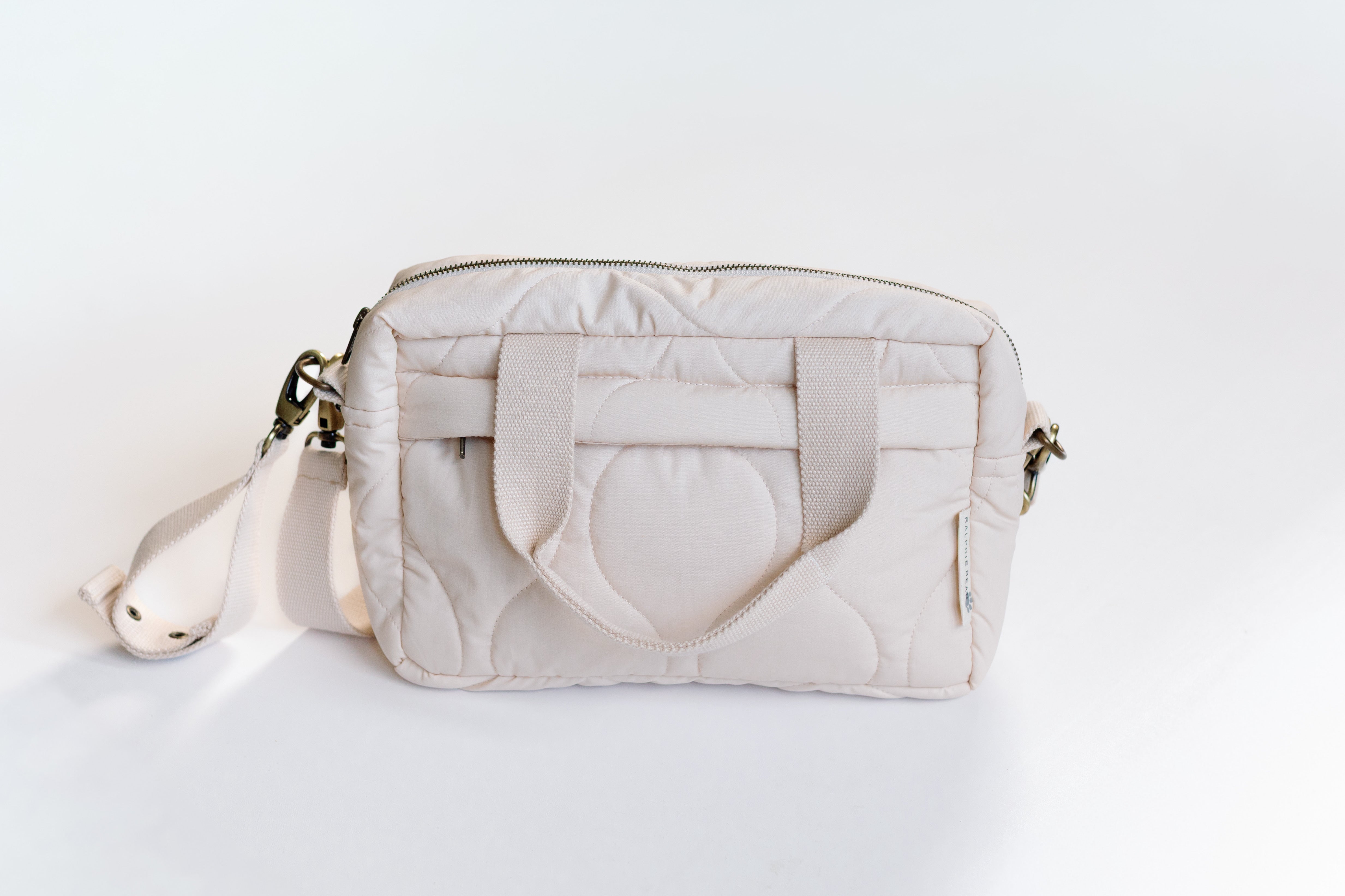 Ralphie Bear Ralphie Bear Quilted Changing Stroller Bag Beige Scallop 1