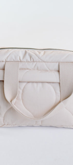 Ralphie Bear Ralphie Bear Quilted Changing Stroller Bag Beige Scallop 1