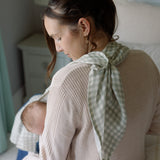 Ralphie Bear Gingham Sage Large Swaddle Muslin 3