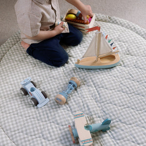 Ralphie Bear Ralphie Bear Sage Green Gingham Quilted Playmat 1