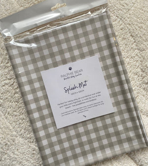 Ralphie Bear Gingham Sage Splash Mat 1