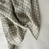 Ralphie Bear Gingham Sage Large Swaddle Muslin 12