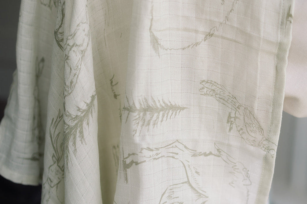 Ralphie Bear Woodland Large Swaddle Muslin 2
