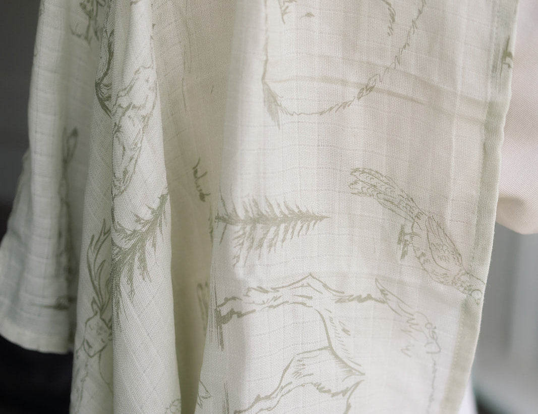 Ralphie Bear Woodland Large Swaddle Muslin 2
