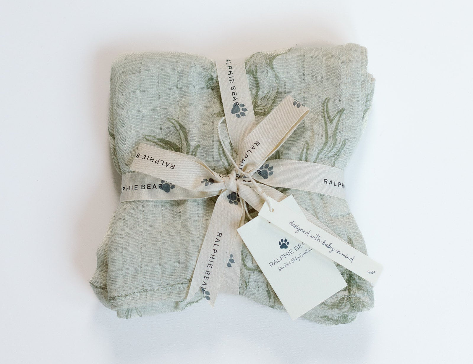 Ralphie Bear Woodland Large Swaddle Muslin 1