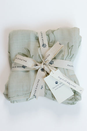 Ralphie Bear Woodland Large Swaddle Muslin 1
