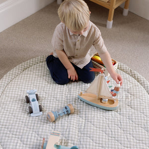 Ralphie Bear Ralphie Bear Sage Green Gingham Quilted Playmat 3