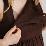 JOURNY Ada Jumpsuit Linen Chocolate Brown 8