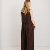 JOURNY Ada Jumpsuit Linen Chocolate Brown 9