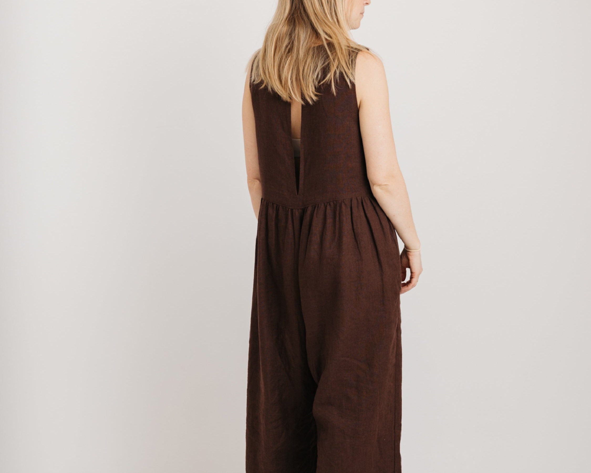 JOURNY Ada Jumpsuit Linen Chocolate Brown 9