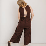 JOURNY Ada Jumpsuit Linen Chocolate Brown 10