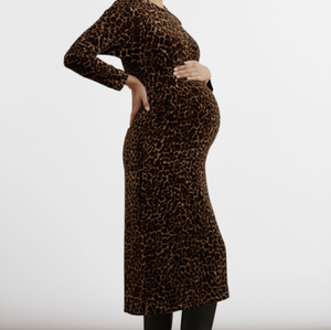 Animal Velvet Midi Dress maternity