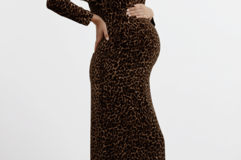 Animal Velvet Midi Dress maternity