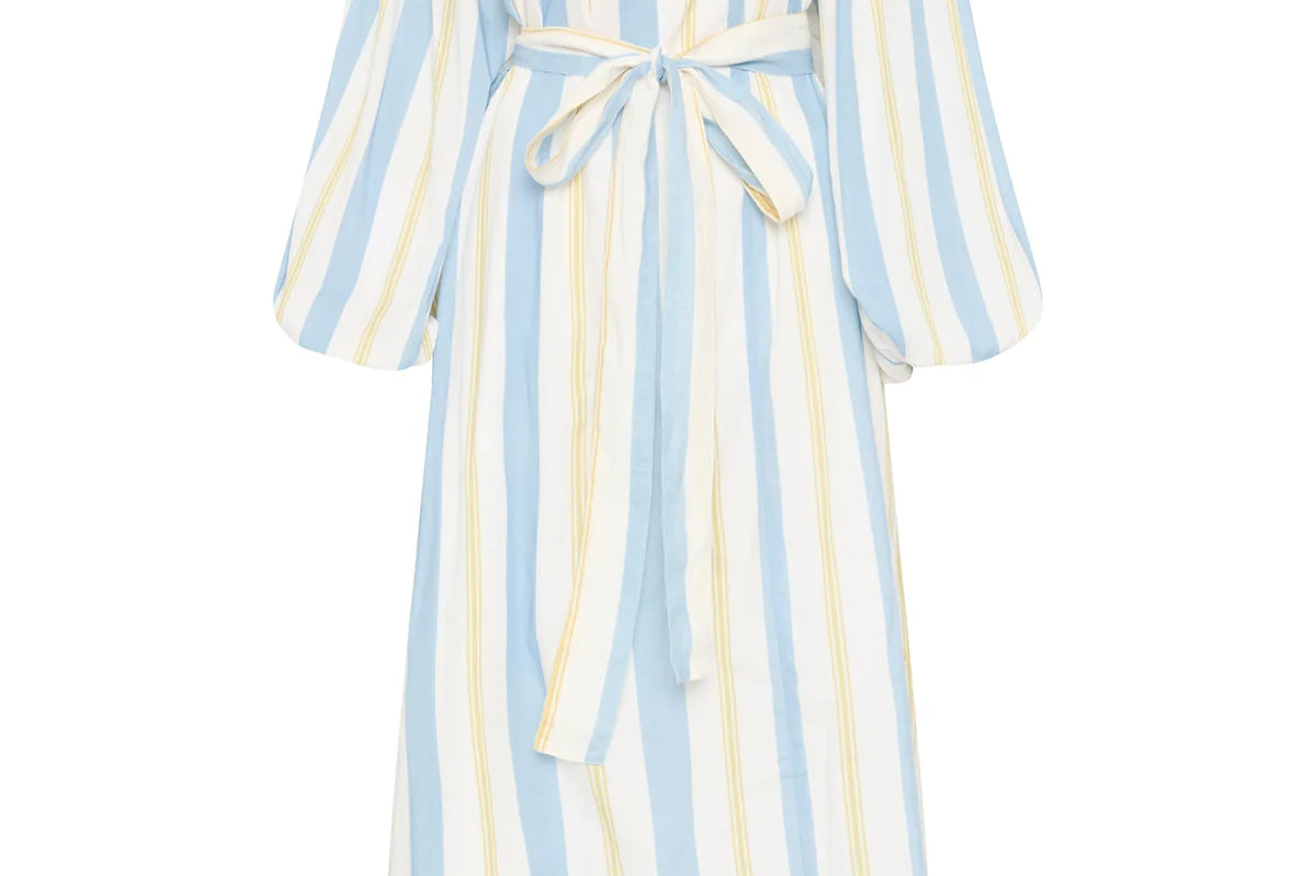 Sicily Dress in Blue and Yellow Stripe For The Creators Sicily Dress in Blue and Yellow Stripe For The Creators