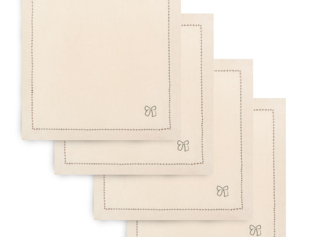 Avery Row Embroidered Linen Napkins Set of 4 Natural 1