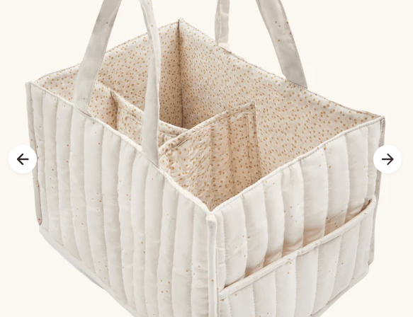 Avery Row Nappy Caddy in Wild Chamomile - cream colour