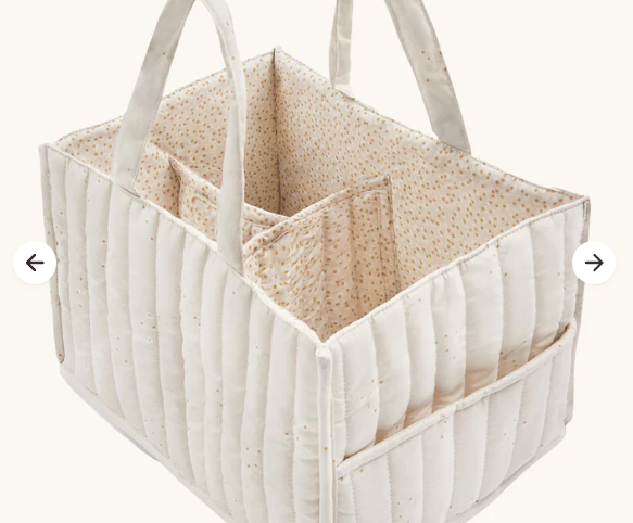 Avery Row Nappy Caddy in Wild Chamomile - cream colour