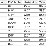 A height and age chart table showing centile growth data in centimeters and percentages for age groups from 0-3 months to 6-7 years.