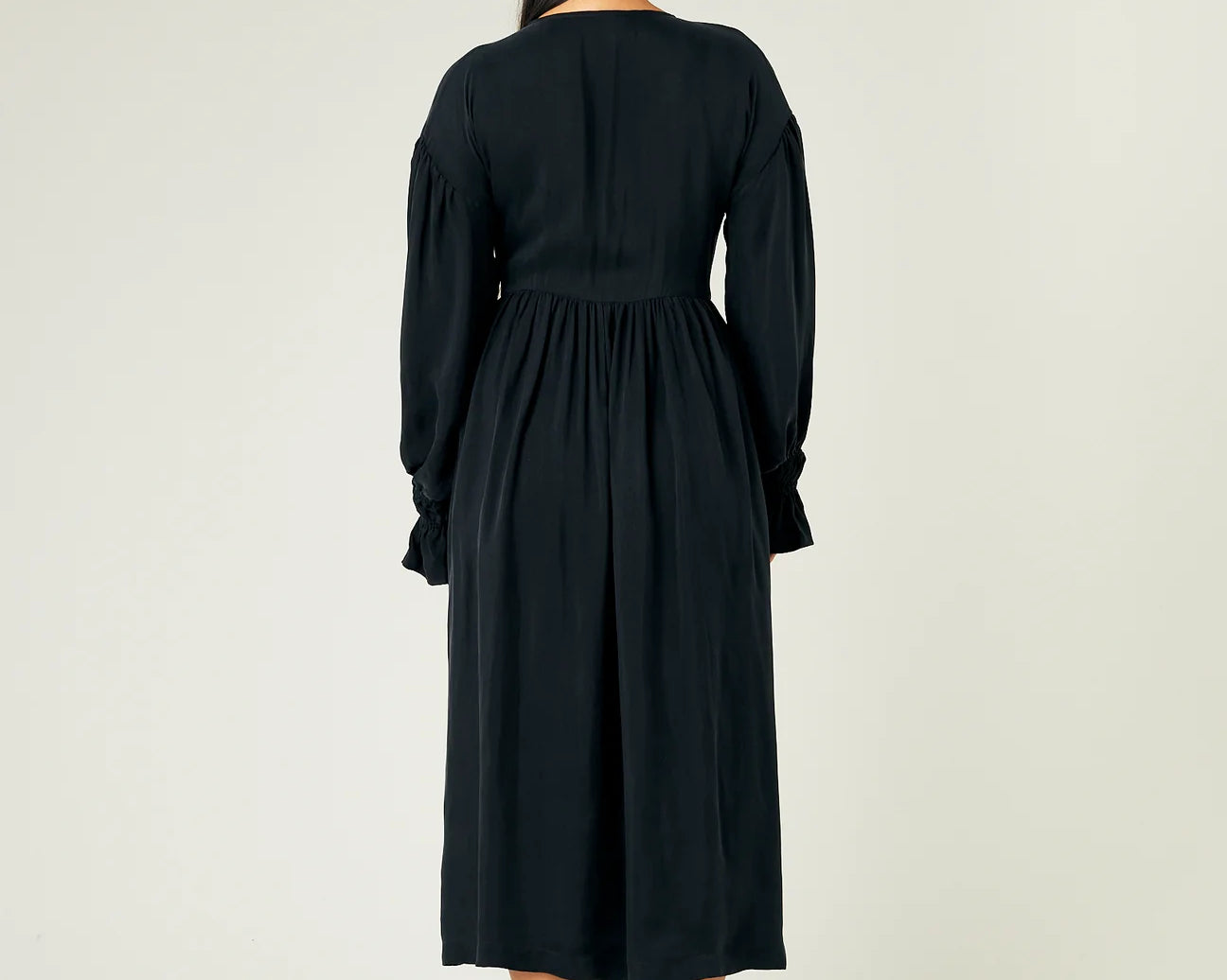 Finley Black Cupro Wrap Dress – For The Creators