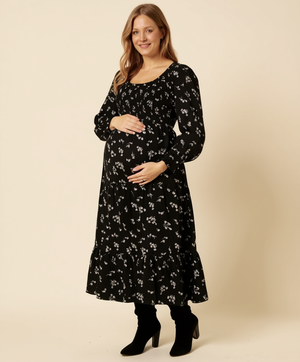 Nobody's Child Black Floral Embroidered Cord Ruby Midi Dress 1