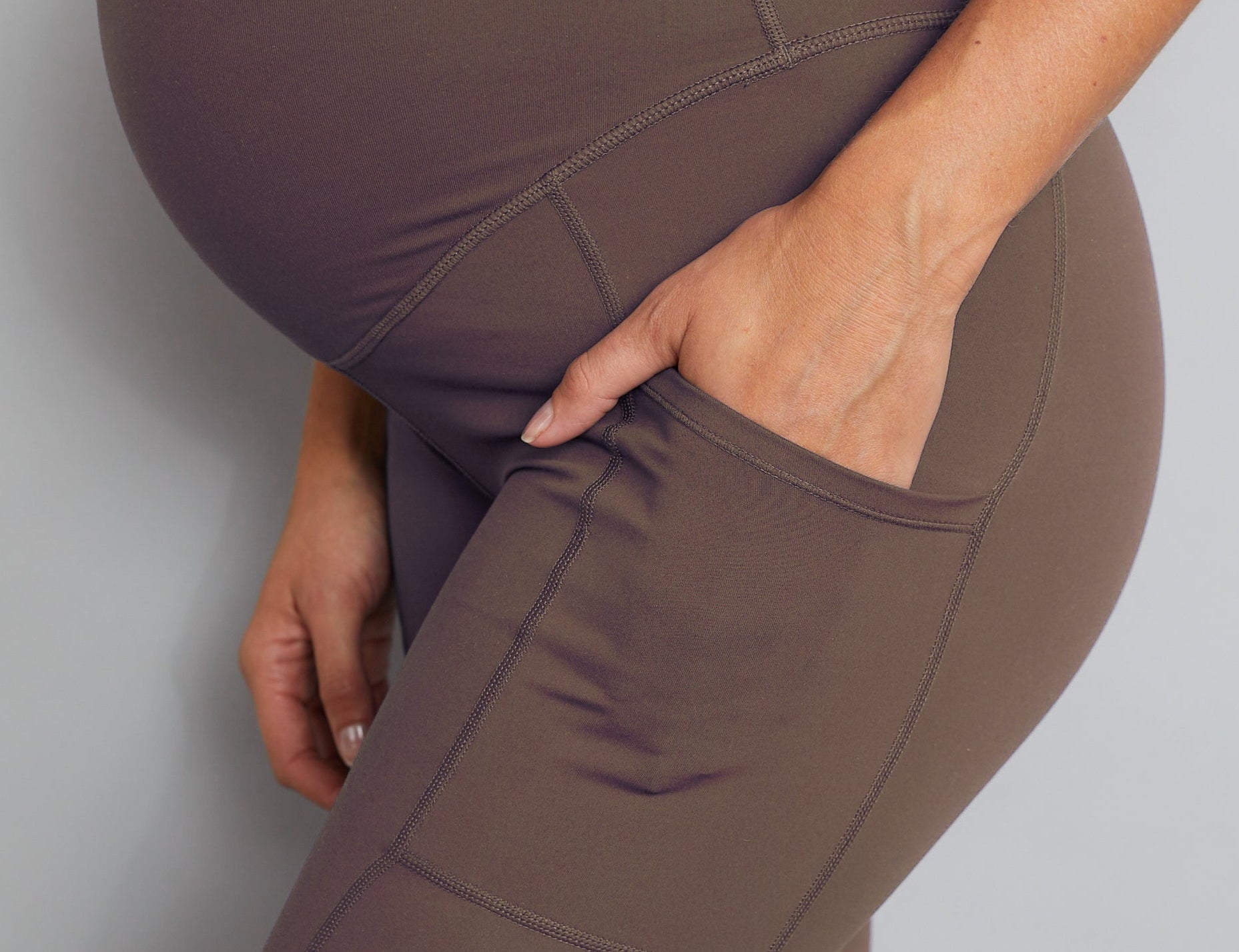 Natal Active Luxe Maternity and Postnatal Leggings Chocolate Brown 2