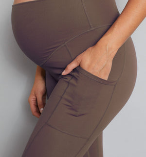 Natal Active Luxe Maternity and Postnatal Leggings Chocolate Brown 2
