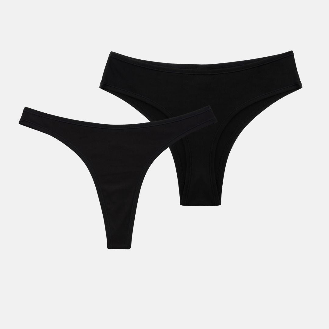 RENUE Everyday Thong Brazilian Brief Black Cloudair 1