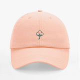 JOURNY Cotton Flower Embroidery Peach Washed Cap Accessories 1