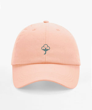 JOURNY Cotton Flower Embroidery Peach Washed Cap Accessories 1