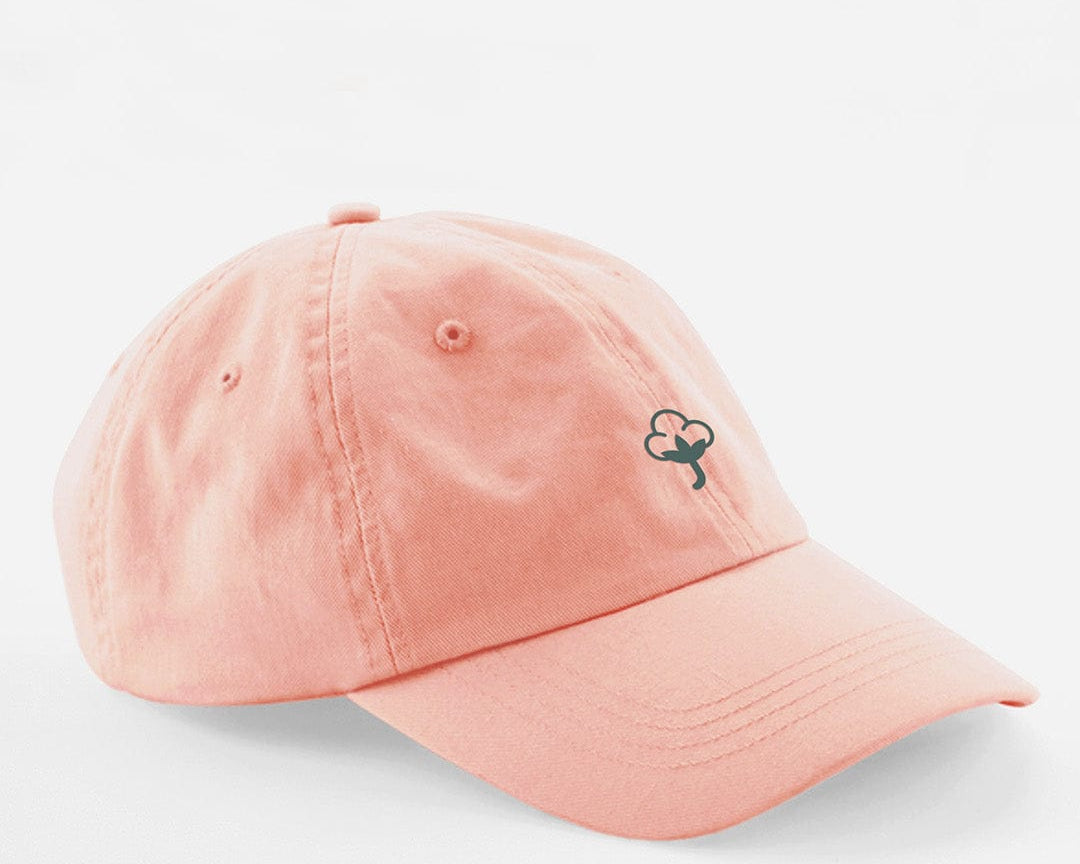 JOURNY Cotton Flower Embroidery Peach Washed Cap Accessories 2