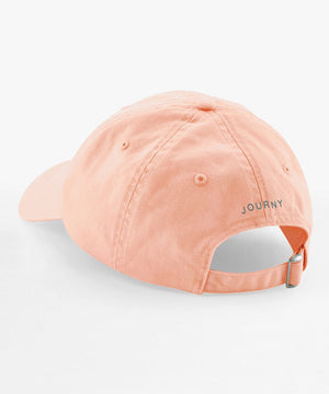 JOURNY Cotton Flower Embroidery Peach Washed Cap Accessories 3