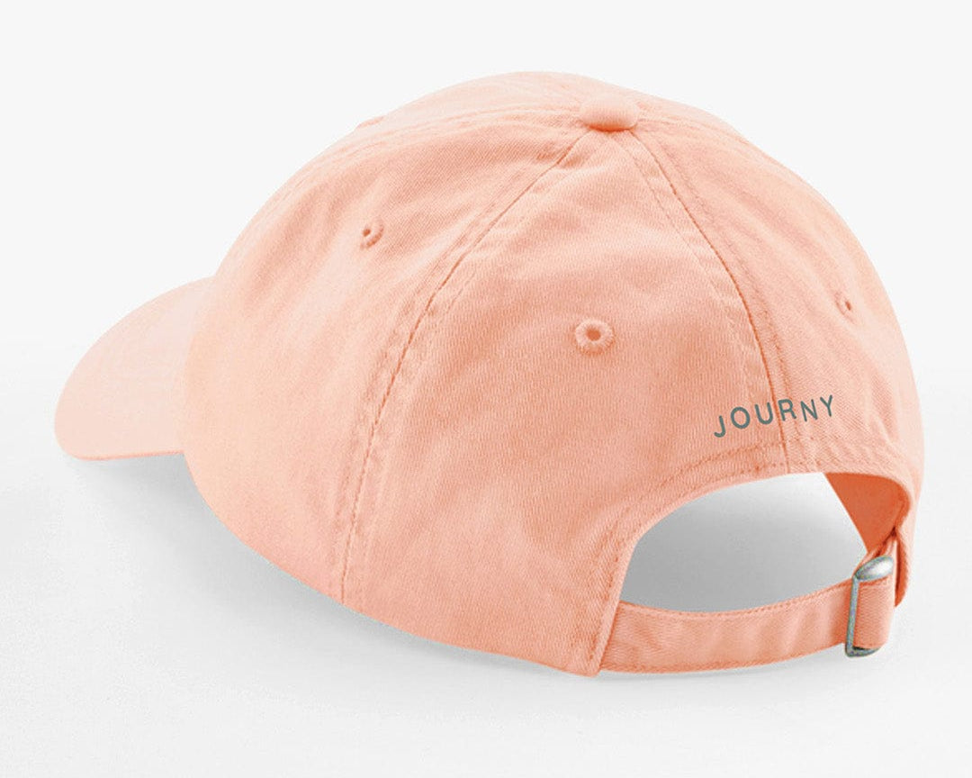 JOURNY Cotton Flower Embroidery Peach Washed Cap Accessories 3