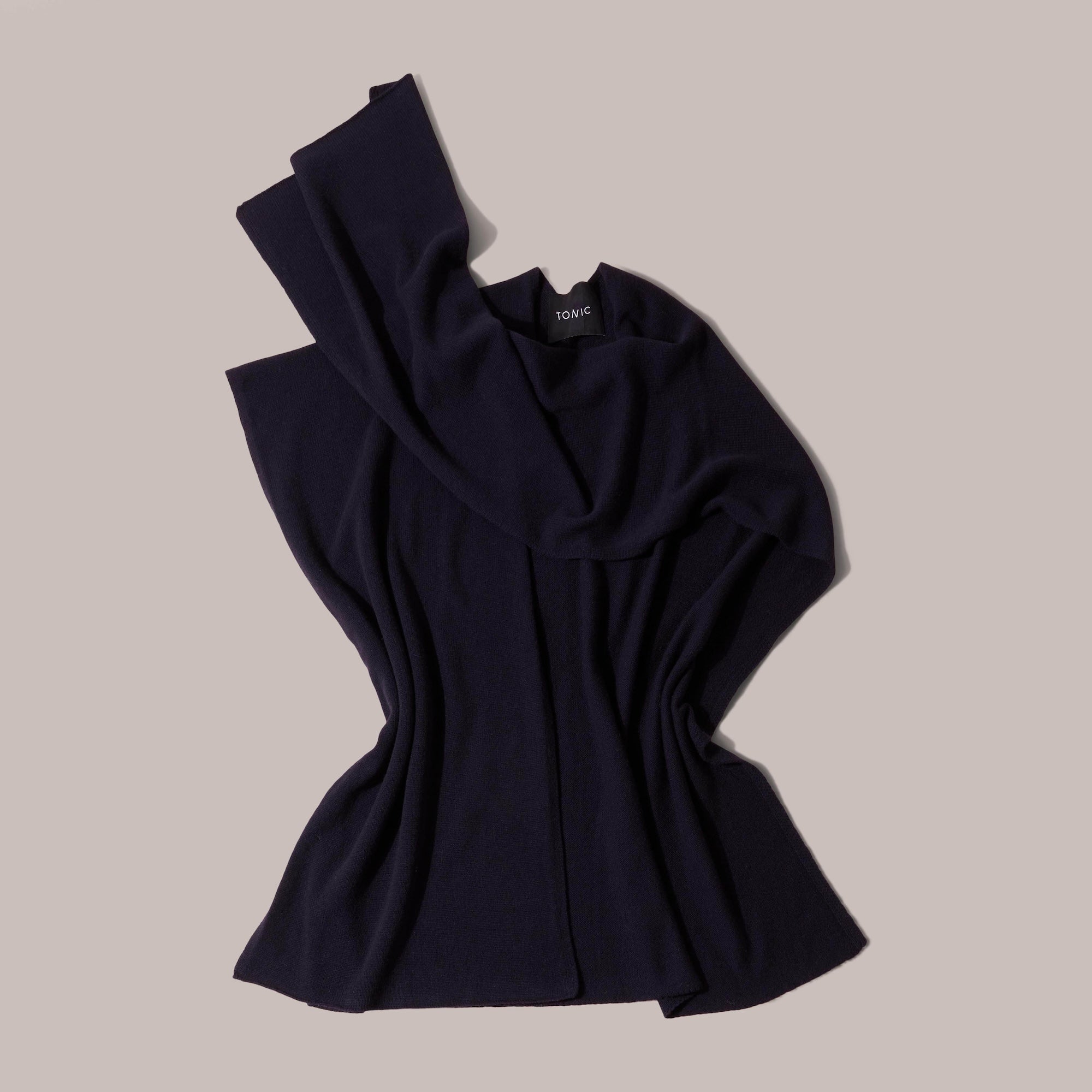 Tonic London Cashmere Recuperation Shawl Navy 2